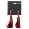 Pair of Graceful Embellished Tassel Earrings For Women - Rouge vineux 