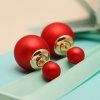 Pair of Chic Embellished Faux Pearl Earrings For Women - Rouge 