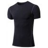 Collier Slimming Elastic Round Gym T-shirt pour les hommes - Noir L