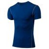Collier Slimming Elastic Round Gym T-shirt pour les hommes - Bleu L