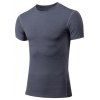 Collier Slimming Elastic Round Gym T-shirt pour les hommes - Gris M
