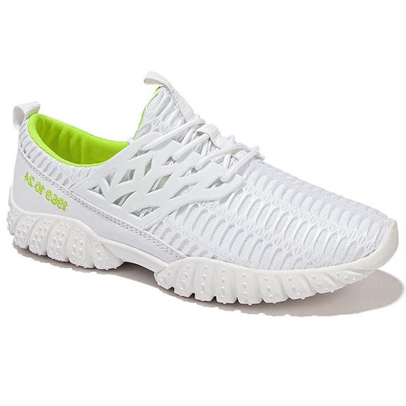 Fashionable Splicing and Breathable Design Men's Athletic Shoes - Blanc 41