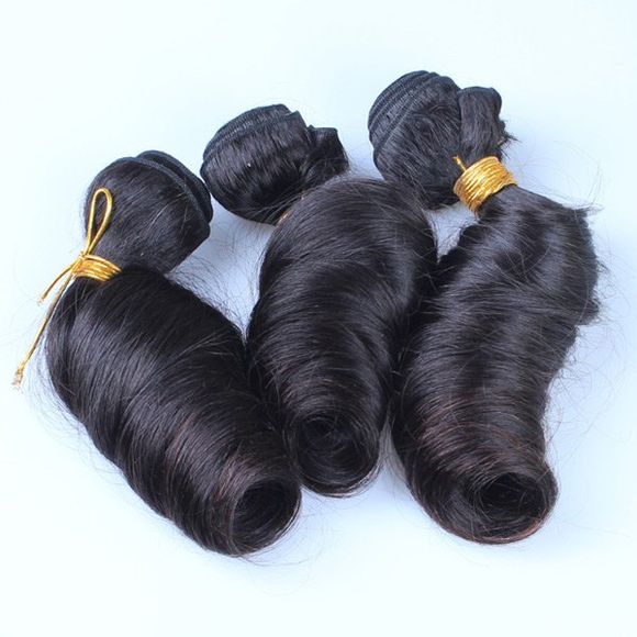 1 Pcs / Lot Mode Natural Black Spring Curly 7A Virgin Brazilian Hair Weave pour les femmes - Noir 20INCH