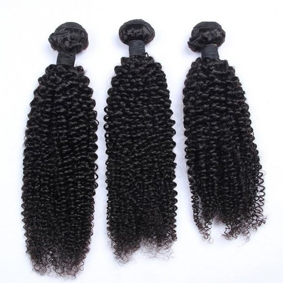 Superbe Noir 7A Vierges Cheveux Kinky Curly 1 Pcs / Lot Les femmes de l 'Brazilian Hair Weave - Noir 12INCH