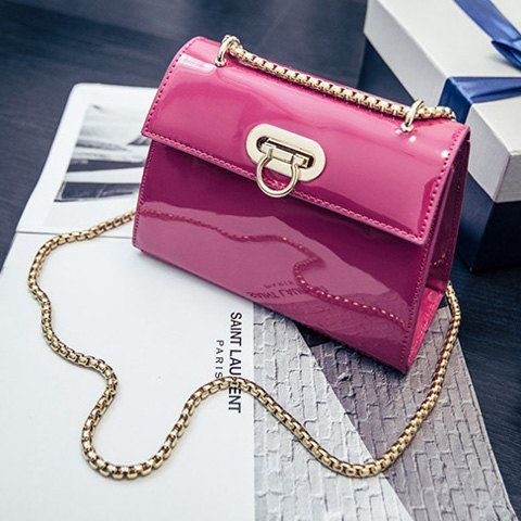[17% OFF] 2021 Chic Patent Leather And Hasp Design Women's Crossbody ...