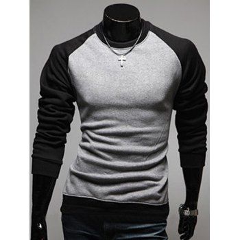 [41% OFF] 2023 Raglan Sleeve Color Block Round Neck Men's Sweatshirt In ...