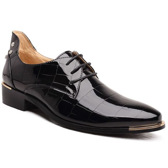 Chaussures habillées élégantes pour hommes avec motif rivet et embossage - Noir 40