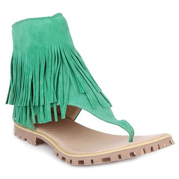 Rome Style de Fringe et Sandals Zipper design Femmes  's - Vert 37