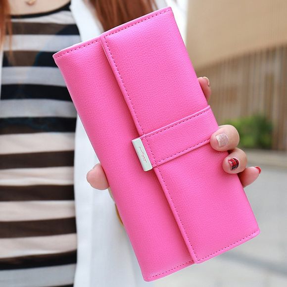 Sweet Candy Color and PU Leather Design Women's Wallet - Rose 
