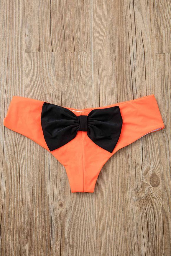 Style de Sexy bowknot embellies Color Block Slips femmes - Orange S