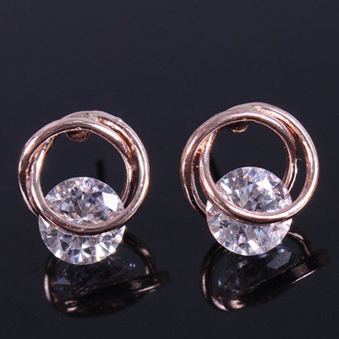 

Rhinestone Circle Earrings, Golden