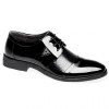 Chaussures formelles Trendy noir et cuir verni design Men  's - Noir 43