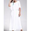 Simple Design Robe Taille Plus Plieated taille haute pour les femmes - Blanc 2XL