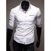 s 'Edging design Turn-Down Collar Men  Shirt - Blanc L