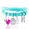 Charme Mignon Faux Gem Cross Clover Water Drop Bracelet pour les femmes - Bleu Tiffany 