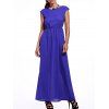 Cap Sleeve Bleu Haute-Taille Maxi Dress s 'Attractive Femmes - Bleu 2XL