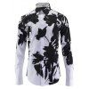 Chinese Style Turn-Down Collar Wash Painting Imprimer manches longues hommes  's Shirt - Noir 3XL