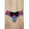 Sexy Cadrage Imprimer bowknot embellies Slips femmes - multicolore M