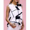Les femmes à la mode d  'géométrique Motif Tank Top Color Block - Noir ONE SIZE(FIT SIZE XS TO M)