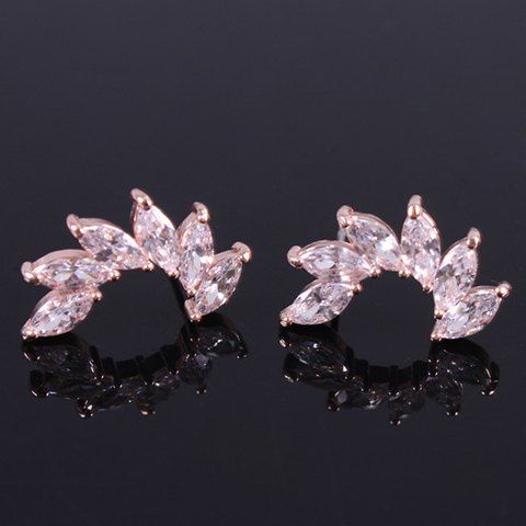 

Pair of Noble Faux Crystal Stud Earrings For Women, Golden