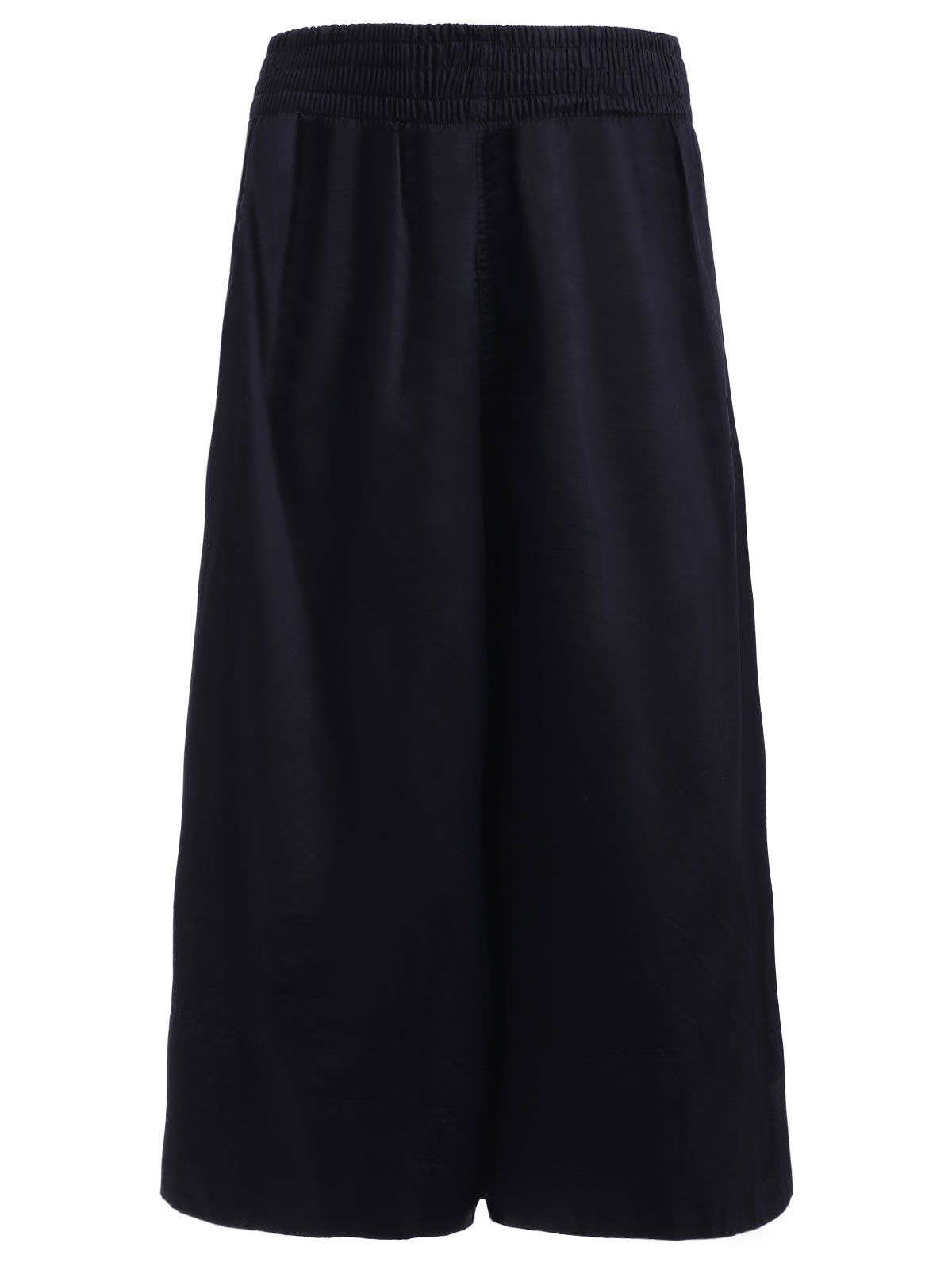 

Casual Women's Black Mid Waist Wide Leg Pants