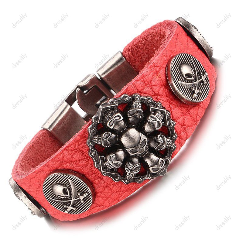 2018 faux leather skull bracelet in bracelets 2018 faux leather skull bracelet in bracelets