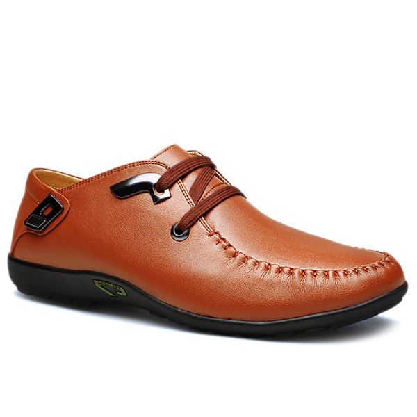 

Trendy Lace-Up and Metal Design Men's Casual Shoes, Light brown