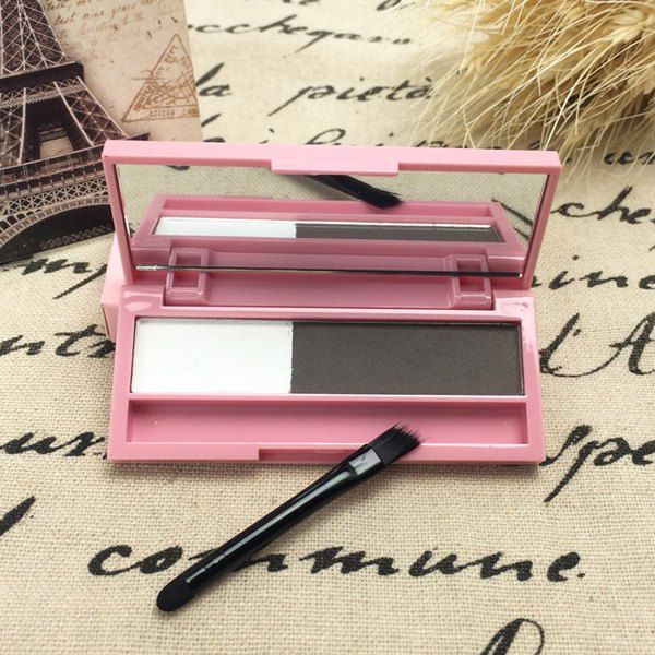 

Cosmetic 2 Colours Long Lasting Sweatproof Smudge-Proof Eyebrow Powder Palette with Brush and Mirror, 01