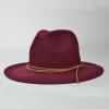 Casual Holiday Travelling Knotted Rope Sunscreen Women's Sun Hat - Rouge vineux 