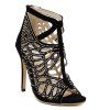 Trendy Noir Couleur et Sandals creux Out Design Femmes  's - Noir 39