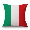Housse de coussin de lin en forme de drapeau en forme de drapeau italien élégant - multicolore 