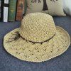Rope Chic évider Crocheting s 'Straw Hat Outdoor Sunscreen femmes - Beige 