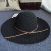 Chic corde nouée Casual Holiday Voyager Elegant Lady Lace Sun Hat - Noir 