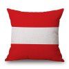 Housse de coussin de lin en forme de drapeau de style autrichien élégant - Rouge et Blanc 