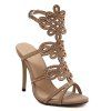Trendy Rhinestones and Suede Design Women's Sandals - Abricot Foncé 39