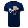 Plus Size Round Neck Basketball Printed Short Sleeve T-Shirt For Men - Bleu profond 2XL