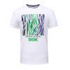 Plus Size T-shirt coloré motif irrégulier Stripes col rond manches courtes hommes  's - Blanc 2XL