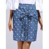 Motif Chic Bowknot Embellished Plaid Women Skirt  's - Bleu ONE SIZE(FIT SIZE XS TO M)