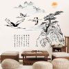 Paysage chinois encre peinture Motif Autocollant Mural Pour Chambre Salon Décoration - multicolore 