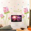 Mode romantique Motif de tulipe amovible Autocollant Mural DIY - multicolore 