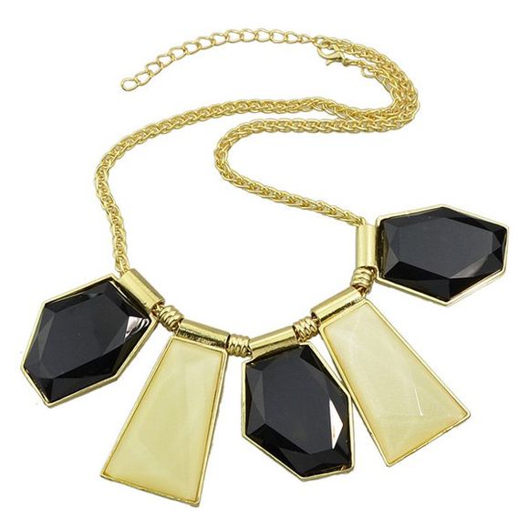 Chic Style Artificial Gem Geometric Necklace For Women - d'or 