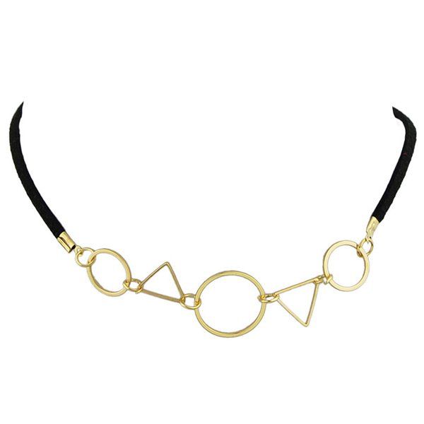 

Vintage Triangle Round Necklace For Women, Black