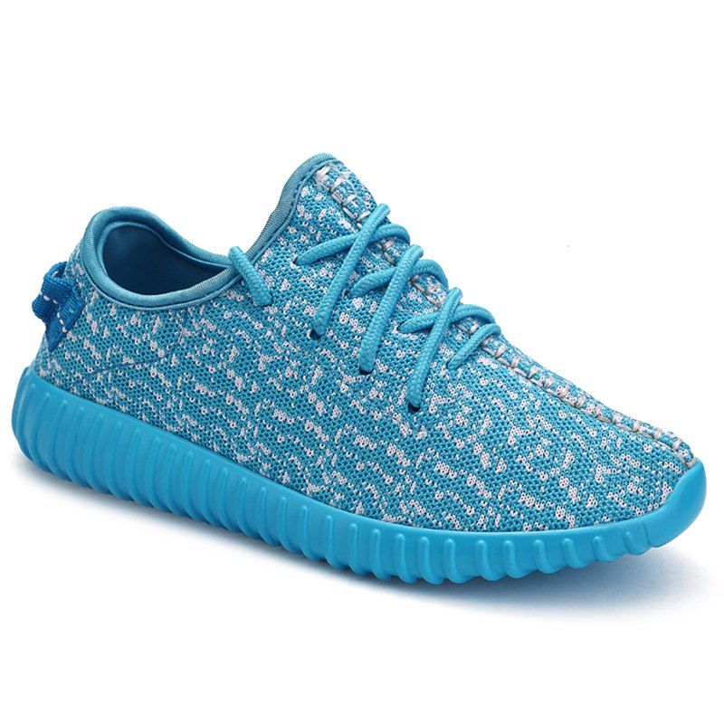 

Casual Lace-Up and Mesh Design Women's Sneakers, Lake blue