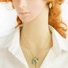 A Suit of Retro Style Turquoise Bead and Bar Necklace and Earrings For Women - d'or 
