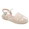 Sweet Knitted and Flat Heel Design Women's Sandals - Blanc Cassé 39