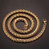 Simple 50CM Length Golden Thick Braided Wheat Chain Necklace For Men - d'or 