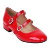 Loisirs en cuir verni et chaussures plates Double Boucle design Femmes  's - Rouge 38