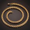 Simple 76CM Length Thick Braided Wheat Chain Necklace For Men - d'or 