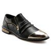 Fashionable Zipper and Metal Toe Design Men's Formal Shoes - Noir 44