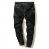Modish Solid Color Stripes design pieds étroits jeans pour hommes - Noir 36